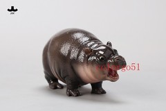 JXK Realistic Baby Hippo GK Resin Figure Cute Animal Model Collectible L 10cm