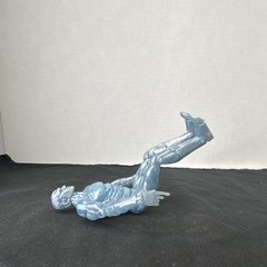 Blue Silver Adjustable Action Figure 6in Plastic Articulated Toy Collectible