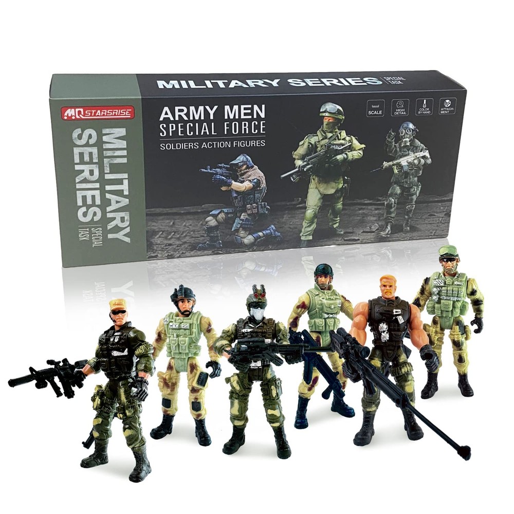 Army Men Action Figures,Soldiers Toys for Boys Age 47,Military Playset Action…