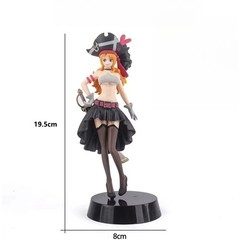 19.5CM Anime One Piece Nami Black Clothes Action Figure ONE PIECE FILM No Box