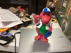 Vintage Lyons Group Barney Piggy Bank Back To School 1992