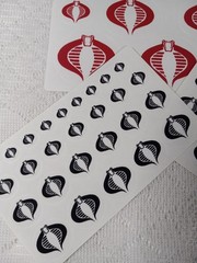 Cobra Sticker Sheet Combo 3 Pack Sale, 1 Black,1 White,1 Large Red. Peel & Stick