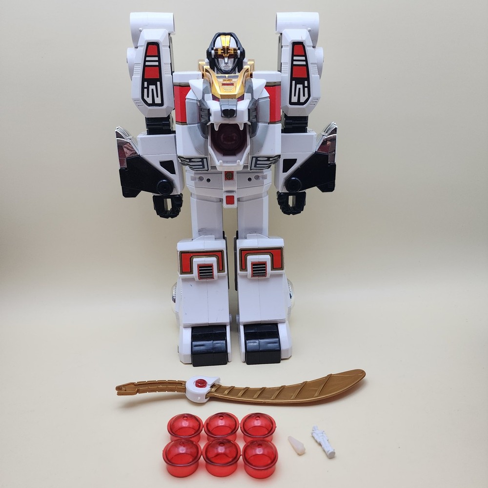 Mighty Morphin POWER RANGERS MMPR (1994) WHITE TIGER ZORD 10″ [COMPLETE] WORKS