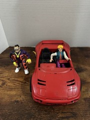 RARE 1991 Hasbro James Bond JR. Sports Car + 2 Action Figures Lot Vintage Toys