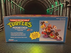 1990 Playmates TMNT Psycho Cycle Complete Open W/ Everything Including Sewer Map