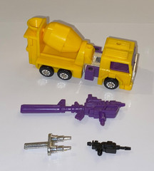 original G2 Transformers YELLOW constructicon MIXMASTER 100% COMPLETE Devastator