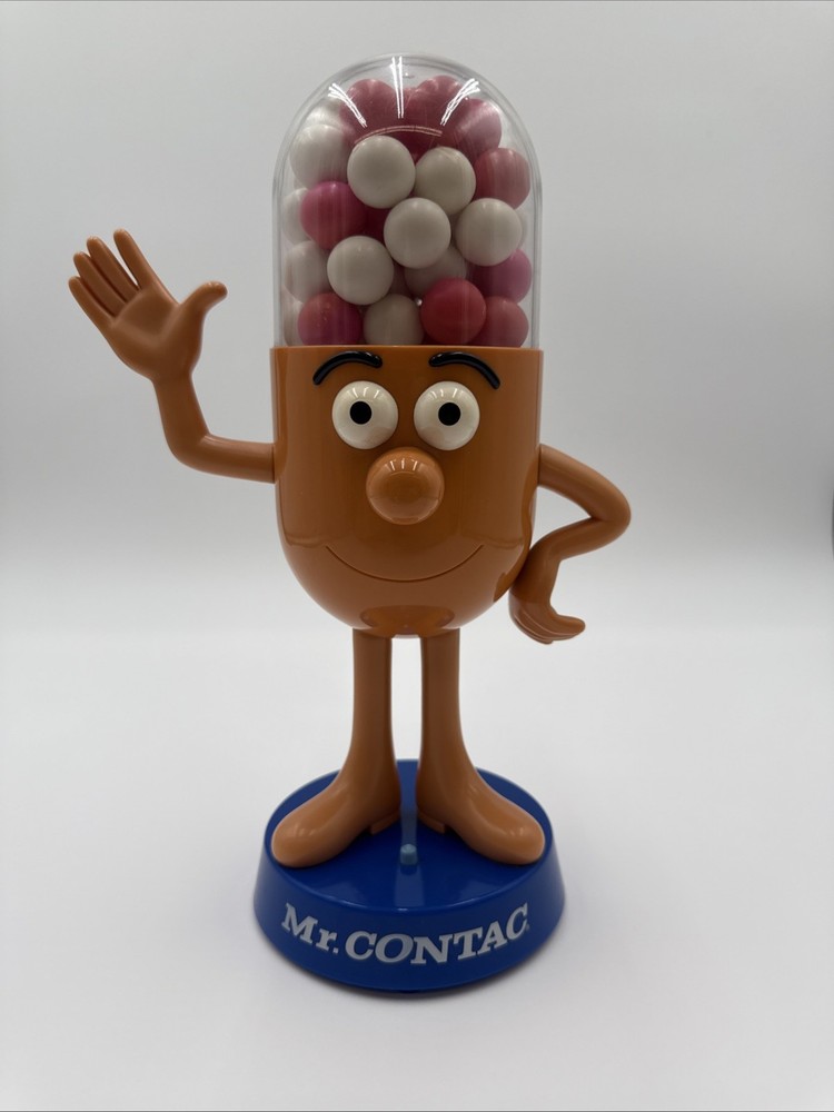 Vintage Mr. Contac Japanese Drug Advertisement Mascot Figure Talking Used