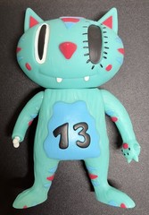 Lucky Cat 13 Designer Vinyl Figure By Artist Vincent Scala Sea Foam/ Mint Green