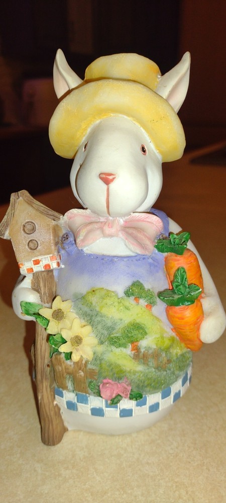 Mr Gardner Rabbit figure colorful resin statuette 6.5 inches tall