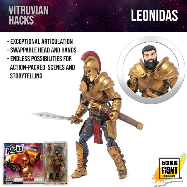 Boss Fight Studio Vitruvian H.A.C.K.S. Leonidas V3 Time Displaced King Figure