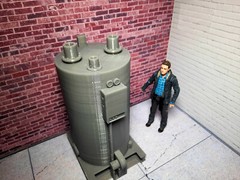 Vertical Boiler Model Prop 1/12 Scale Garage Display Dollhouse Diorama