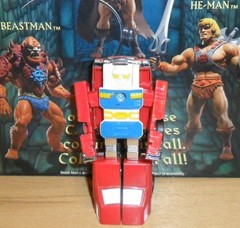 Vintage GoBots Glasslite Brazil Mutante Mega Man Fire Chief Red Car Hans-Cuff