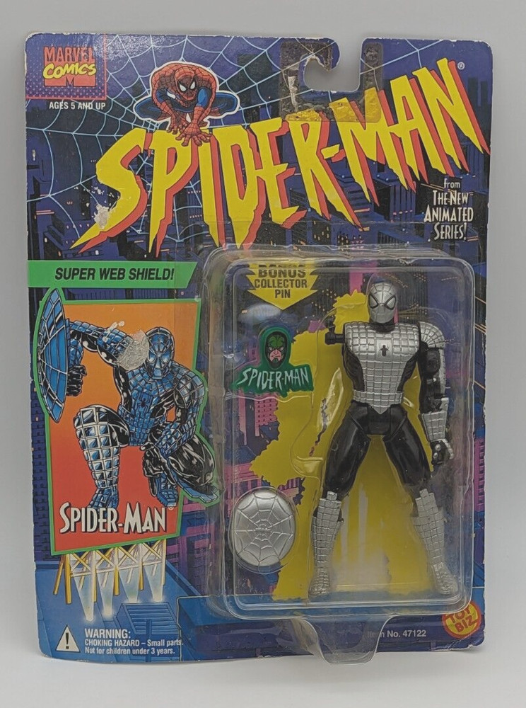 Spider-Man Super Web Shield toybiz – Factory defect 1994 Missing Arm