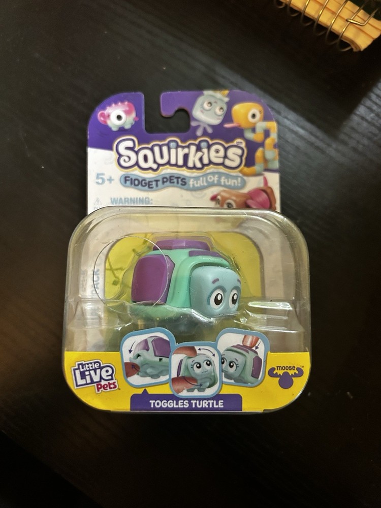 Little Live Pets Squirkies Toggles Turtle cyan & Purple Fidget Pets New