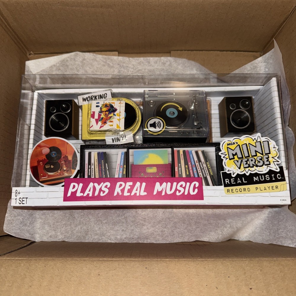 MGA’s Miniverse Real Music Record Player Mini Collectibles Mini Playable Record