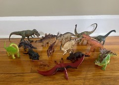Lot of 15 Dinosaurs Action Figures Assorted Sizes and Brands