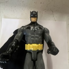 Batman Action Figure Cape Plastic Fabric Gray Black Yellow Comic Book Heroes