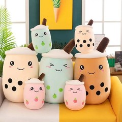 Kawaii Plush Pillow Cute Boba Plushie Stuffed Toys Soft 24cm