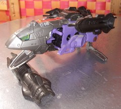 Zoids, silver+black+purple, 5 1/2″L by 2 1/4″h, fully fxns, some assembly requir