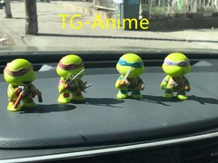 4pcs Teenage Mutant Ninja Turtles TMNT Mini Action Figure Car Dashboard Decor