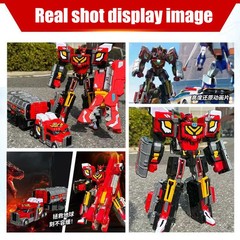Cardbot S FLAMENOVA Flame Nova Red Fire Truck Transforming Robot Cars Toys