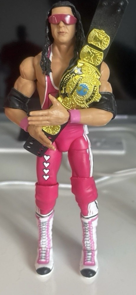 WWE Action Figure with Championship Belt, Pink and White Outfit, Boxed