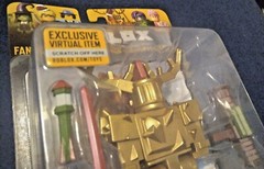 NIB ROBLOX Fantastic Frontier: Gold Corrupted Knight Mini Virtual Item Code
