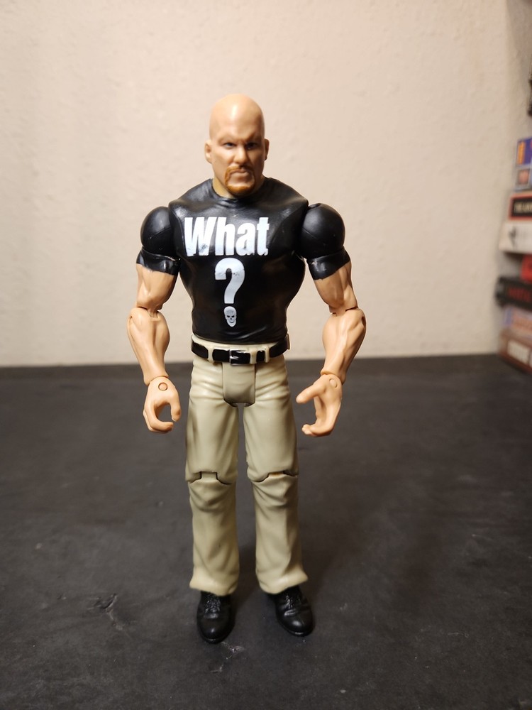 Mattel WWE Stone Cold Steve Austin 2011 WHAT ? Figure Smoking skull Free Ship