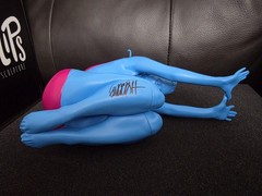SIGNED Ron English LADY LIPS BLUE/PINK Vinyl Toy Figure Popaganda LE 45/50