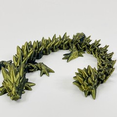 Dragon Crystal Full Articulated Dragon Fidget Toy 11” Emerald Green 3D Print Art