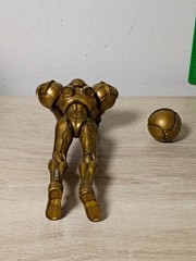 4″ GOLD TROPHY SAMUS + MORPH BALL 3-PK World of Nintendo Phazon Suit Metallic