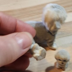 Vintage 2009 Toy Puppy In My Pocket Flocked Sheepdog Family of 3 Dogs