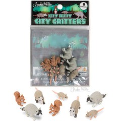 Itty Bitty City Critters (Bag of 8) – Miniature Animal Figurines – Archie McPhee