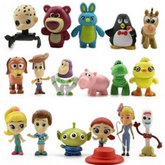 Toy Story Set of 17 Different PVC Cake Toppers Mini Figures about 2 inches tall.