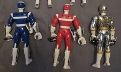1998 Power Rangers In Space 8″ Red, Blue, Silver Astro Armor (READ DESCRIPTION)