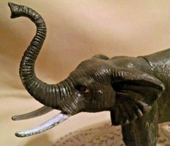 ELEPHANT FIGURE TOY MAJOR PLASTIC 1987 VINTAGE GRAY WHITE WONDERFUL NATURE.