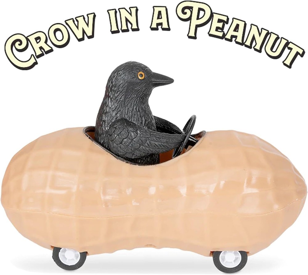 Crow in a Peanut – Cute Pullback Racing Car Child Toy – Archie McPhee