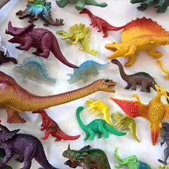 Lot of (37) DINOSAUR TOYS Assorted Sizes / Species PREHISTORIC FIGURINES Hobby
