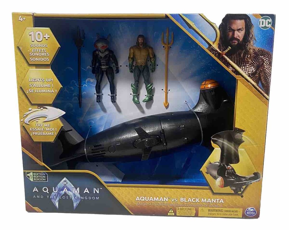 DC Comics Action Figure Battle Set w/ Submarine AQUAMAN vs BLACK MANTA Brand New