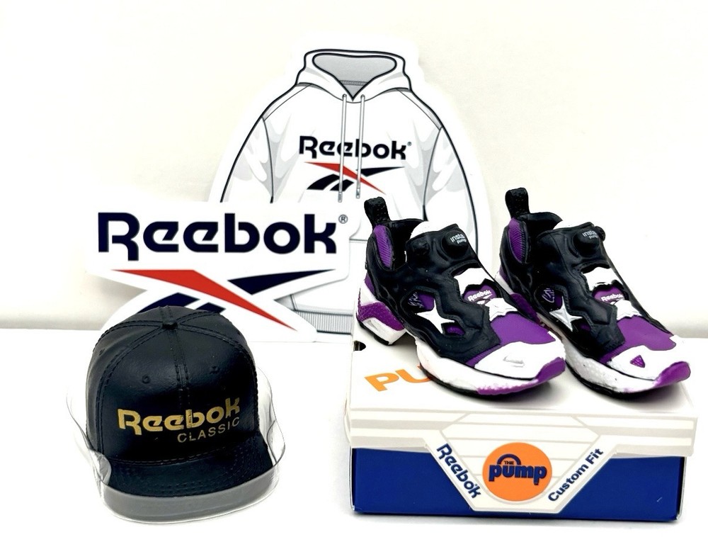 REEBOK Pump It Up! Sneakers Hat Shirt and Logo Stickers Zuru Sneakers Mini Bands