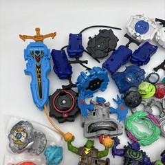 Large 90+ Piece Lot Of Beyblade Spinners, Discs, Launchers, Parts