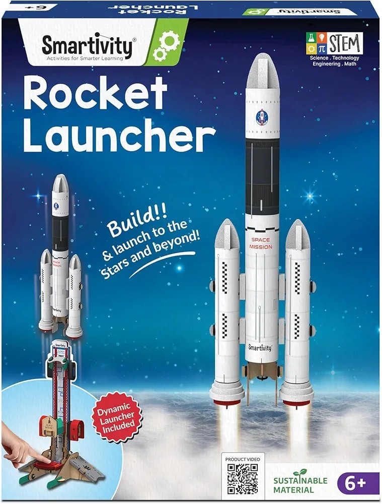 DIY Rocket Launcher STEM Science Toy Kit for Kids Build & Launch Rocket
