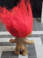 Vintage Ace Novelty Troll Doll Figure Red Hair Belly Gem Made in China 3.5″ Tall