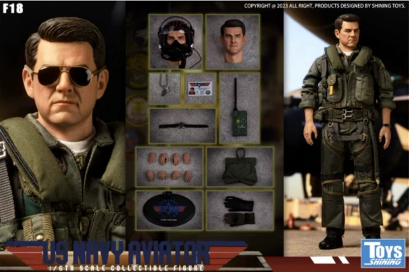 Shining Toys F18 1/6 Top Gun Navy Pilot Collectible Action Figure Model New