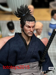 1/12 1/18 1/24 Samurai Miyamoto Musashi Head Sculpt For 6″ 3.75″Action Figure