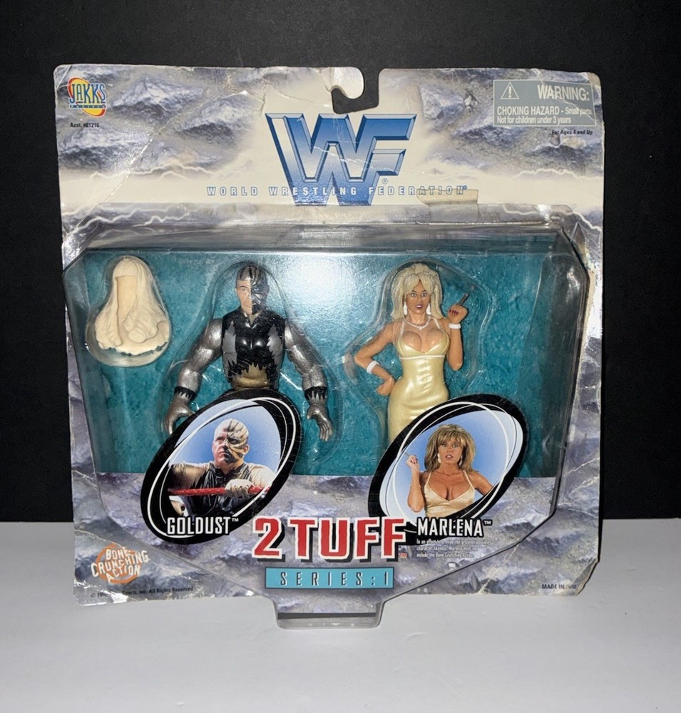 WWF Jakks Pacific 2 Tuff Series 1 Gold Dust & Marlena Action Figures WWE Damaged