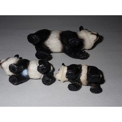 Schleich Kids Panda Bear Family Set of 3 Toy Figures Black White OS Retired