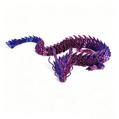 80CM 3D Printed Gem Dragon Crystal Fidget Toy Rotatable Articulated Dragon Gifts