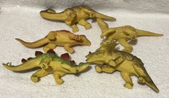 MTC Educational Dinosaur Set Lot of 5 Plastic Dinosaurs. Velociraptor Triceratop