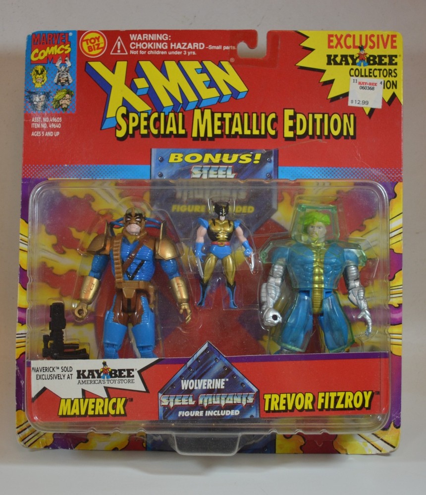 Toybiz Marvel X-Men MAVERICK VS. TREVOR FITZROY with Wolverine 1994 5″ opened